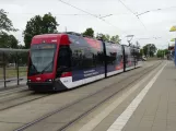 Braunschweig tram line 1 with low-floor articulated tram 1468 at Stadion (Schwarzer Berg) (2022)