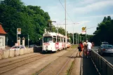 Braunschweig tram line 4 with articulated tram 7551 at Richmondweg (2001)