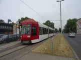Braunschweig tram line 4 with low-floor articulated tram 0758 at Radeklint (2018)