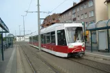 Braunschweig tram line 5 with low-floor articulated tram 0755 at Luisenstraße (2008)