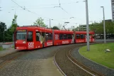 Braunschweig tram line 5 with low-floor articulated tram 0762 on the side track at Hauptbahnhof (2010)