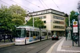 Braunschweig tram line 5 with low-floor articulated tram 9556 at Freiederich-Wilhelm-Platz (2006)
