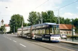 Braunschweig tram line 9 with low-floor articulated tram 9580 at Leonhardplatz (Stadthalle) (2003)