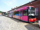 Bremen low-floor articulated tram 3040 in front of the depot Sebaldsbrück (2021)