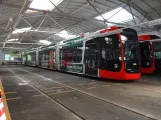 Bremen low-floor articulated tram 3208 inside Sebaldsbrück (2023)