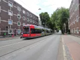 Bremen tram line 6 with low-floor articulated tram 3128 at Gastfeldstraße (2017)