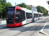 Bremen tram line 6 with low-floor articulated tram 3204 at Am Stern (2021)