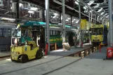 Brussels articulated tram 7724 inside the depot Woluwe / Tervurenlaan (2010)