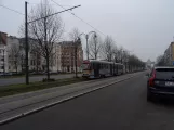 Brussels articulated tram 7774 near Merode (2019)