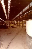 Brussels railcar 7000 inside the depot on Avenue du Roi (1981)