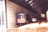Brussels service vehicle 25 inside the depot Woluwe / Tervurenlaan (1981)