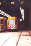 Brussels service vehicle 40 inside the depot on Avenue de l'Hippodrome (1981)
