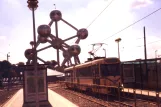 Brussels tram line 18 with articulated tram 7789 at Heizel/Heysel (1990)