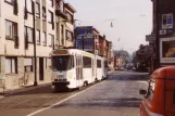 Brussels tram line 55 with articulated tram 7930 at Silence/Stilte (1990)
