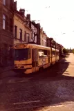 Brussels tram line 55 with articulated tram 7939 at Silence/Stilte (1990)