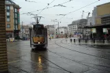 Brussels tram line 82 with articulated tram 7766 at Gade du Midi / Zuidstation (2008)