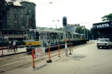 Budapest tram line 4 with articulated tram 1463 at Széll Kálmán tér (Moszkava Tér) (1994)