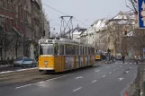 Budapest tram line 49 with articulated tram 1419 at Gárdonyi tér (2013)