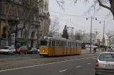 Budapest tram line 49 with articulated tram 1446 near Szent Gellért tér - Műegyetem M (2013)