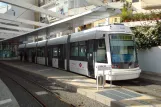 Cagliari tram line 1 with low-floor articulated tram 03 at Repubblica (2010)