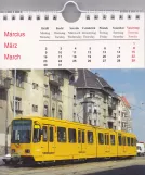 Calendar: Budapest extra line 62A with articulated tram 1579 (2013)