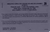 Calling card: Rio de Janeiro , the back (1996)