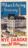 Cardboard tag: Copenhagen tram line 2 on Stormbroen (1954)