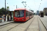 Chemnitz regional line C11 with low-floor articulated tram 411 "Stollberg" at Hauptbahnhof (2008)