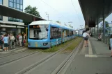 Chemnitz tram line 5 with low-floor articulated tram 611 at Zentralhaltestelle (2008)