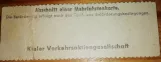 Child ticket for Kieler Verkehr (KVAG), the back (1980)
