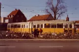 Copenhagen tram line 5 at Husum seen from the side (1972)
