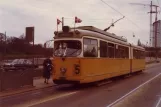 Copenhagen tram line 5 with articulated tram 891 at Ved Langebro (1972)