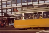 Copenhagen tram line 5 with articulated tram 892, side view Husum (1972)