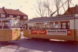 Copenhagen tram line 5 with articulated tram 896 at Husum (1972)