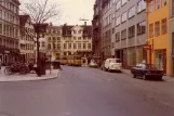 Copenhagen tram line 5 with railcar 567 close by Vandkunsten (1972)