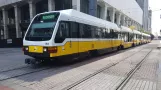 Dallas Green Line with articulated tram 159 on Bryan Street (2018)