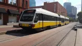 Dallas Red Line with articulated tram 247 at West End Station (2018)