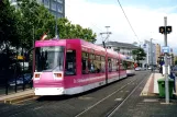 Darmstadt tram line 7 with low-floor articulated tram 9871 at Rhein-/Neckarstraße (2003)