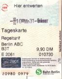 Day pass for Berliner Verkehrsbetriebe (BVG) (2001)