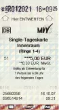 Day pass for Münchner Verkehrsgesellschaft (MVG), the front (2007)