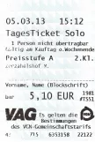 Day pass for Verkehrs-Aktiengesellschaft Nürnberg (VAG) March (2013)