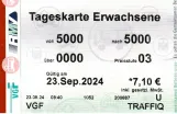 Day pass for Verkehrsgesellschaft Frankfurt am Main (VGF), the front (2024)