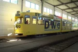 Dessau articulated tram 012 inside the depot Heidestraße (2015)