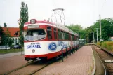 Dessau tram line 1 with articulated tram 004 at Tempelhofer Straße (2001)