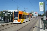Dessau tram line 1 with low-floor articulated tram 310 at Dessau Center (2015)