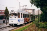Dessau tram line 3 with articulated tram 003 at Hauptbahnhof (2001)