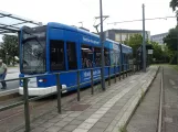 Dessau tram line 3 with low-floor articulated tram 301 at Hauptbahnhof (2023)