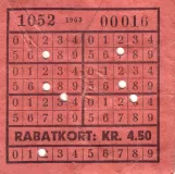 Discount ticket for Københavns Sporveje (KS), the front (1963)