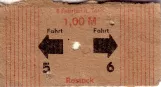Discount ticket for Rostocker Straßenbahn (RSAG) (1987)