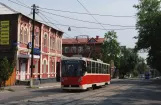 Donetsk tram line 1 with railcar 3031 on Postysheva Street (2012)